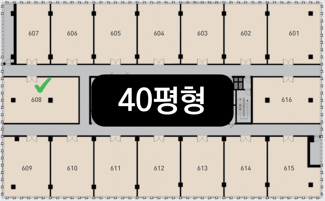 전용 40평형 배치 도면